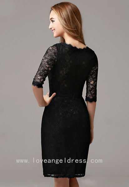 black lace cocktail dress